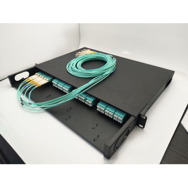 MPO-LC Black Rack Mounted Cold Rolled 96 Port Mpo Cassette Patch Panel