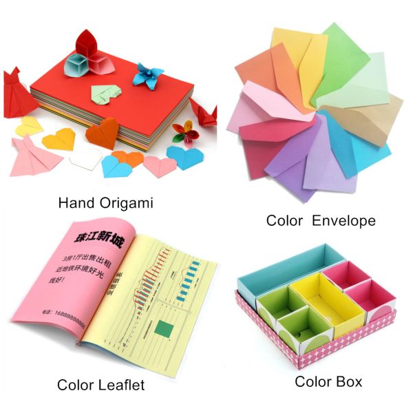 80gsm Blue Pink Yellow Green Bristol Color Paper For Wood Free Offset Printing