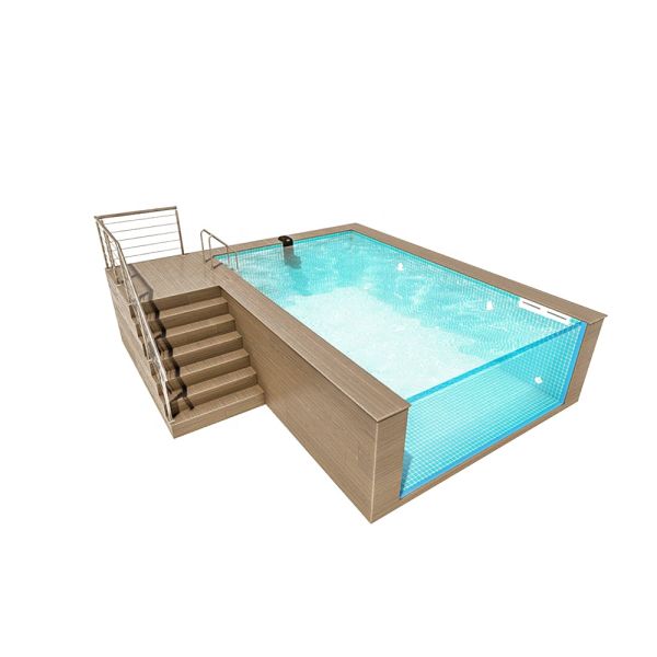 High Light Transmission Portable Living Modular Shipping Container Pool for Garden