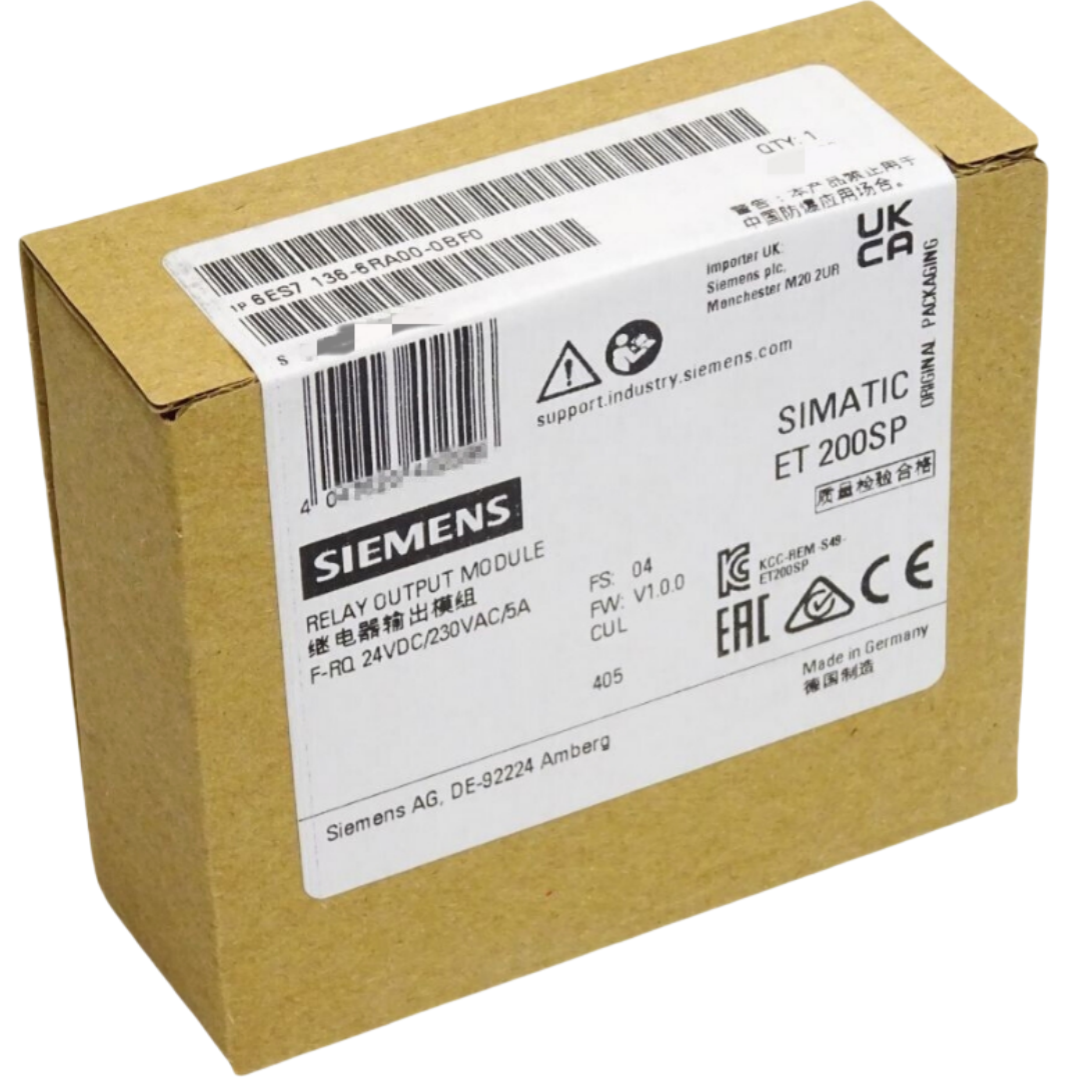 SIEMENS 6ES7136-6RA00-0BF0 SIMATIC S7 DP ELECTRONIC MODULE FOR ET200SP ET200SP, F-RQ 1X 24 V DC/24..230VAC/5A ST