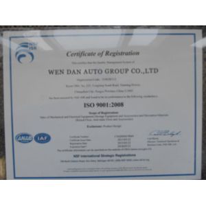 Zangoo Auto Group Co., Ltd Certifications