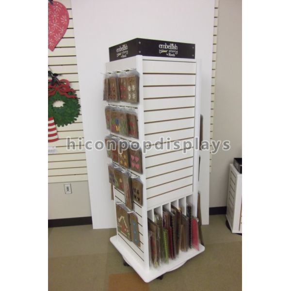 Retail Store Tower Slatwall Display Stands Fixture For Key Chains