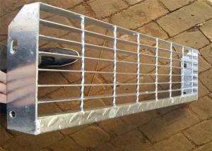 Quality Nosing Steel Stair Treads Grating / Steel Grating Platform Slip Resistance for sale