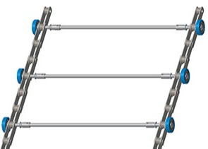 Quality Pitch 135.46 Escalator Step Chain Solid Axles 520 Escalator Chain Oil Lubricate for sale