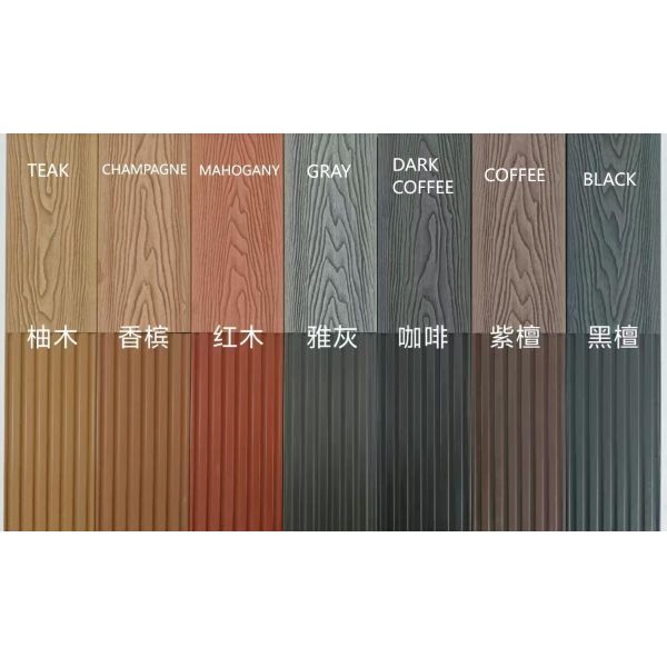 First Generation Solid Wood Grain Outdoor WPC Flooring Weather Resistance