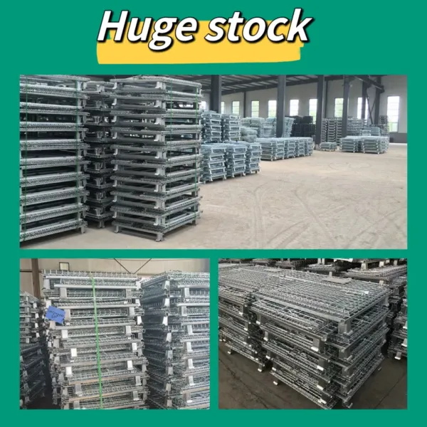Wire Mesh Metal Pallet Cage Box Metal Welded Foldable Stackable