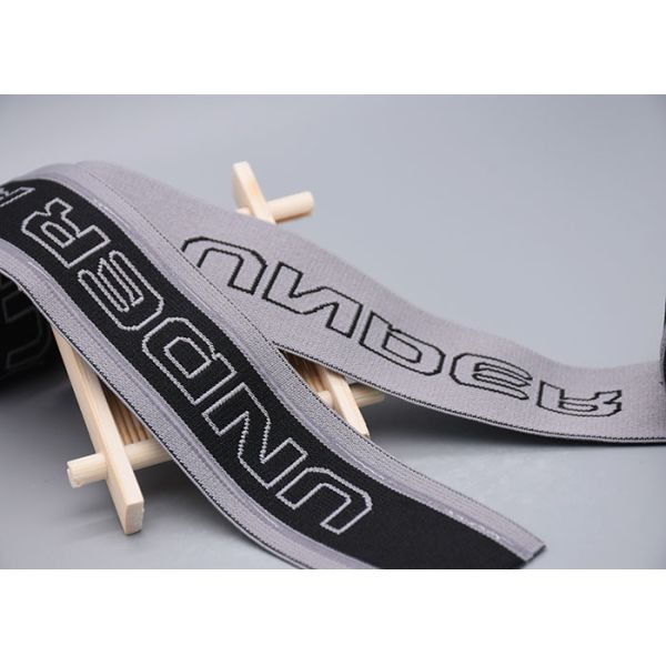 Double Sided Jacquard Elastic Band With Printed Non Slip Transparent Silicone Strip
