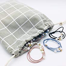 Snap Button for Necklaces Bracelet Rings Watch, Satin Liner Storage Bag Drawstring Velvet Pouch,Gym Bag Garment Organize