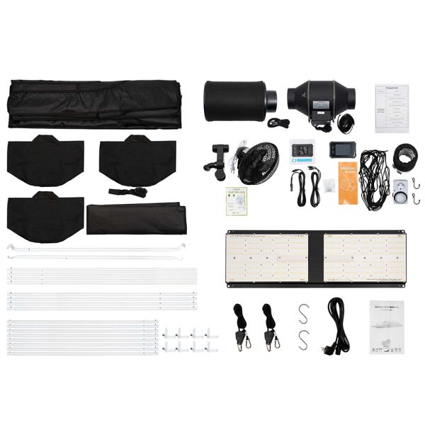 3 Plants Indoor Smart Grow Box Kit 1680D 80x80 Indoor Tent 240W UV IR Samsung LM301H LED Lamp with WiFi Ventilation Fan