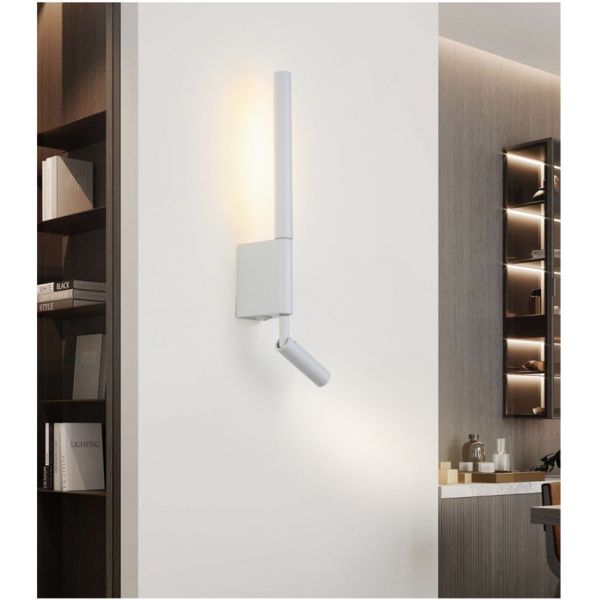 350 Modern Adjustable Swing Arm Wall Lamp Black White Light for Bedroom Bedside House Reading Living Room Home Hallway