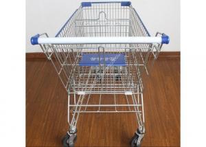 Quality Supermarket Metal Handcart Rustless 4 Wheels Shopping Trolley For Shop for sale