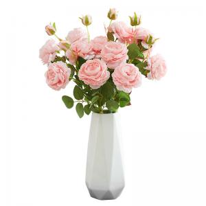 Quality Light Pink Artificial Peony Flowers Bulk Silk Flowers Lifelike for sale