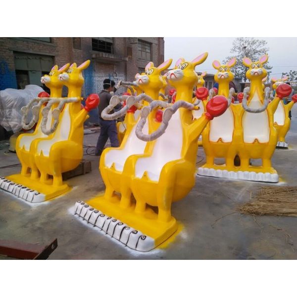 16 Seats Fun Carnival Rides , Kangaroo Jump Ride With Iron And FRP Material