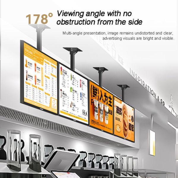 Android Media Player Hanging Advertising Screen Retail Digital Signage Double Side LCD Transparent Display