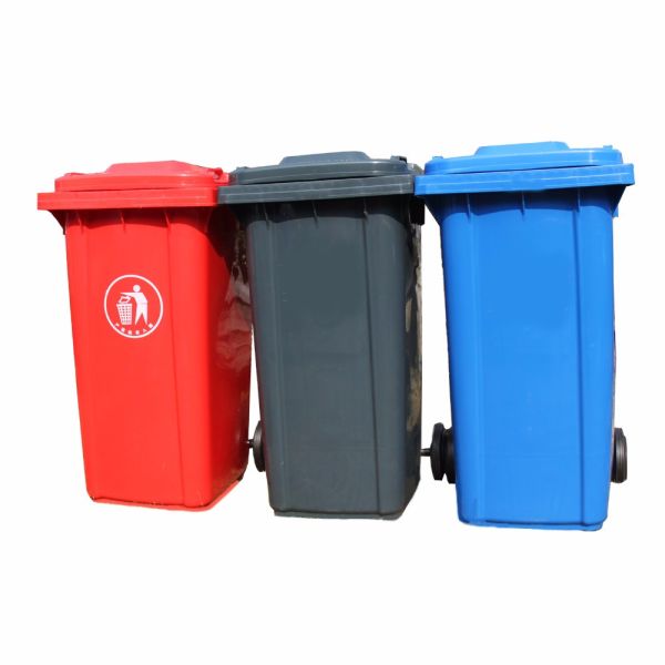 120 liter garbage bin outdoor dustbin with wheels plastic waste bin customize
