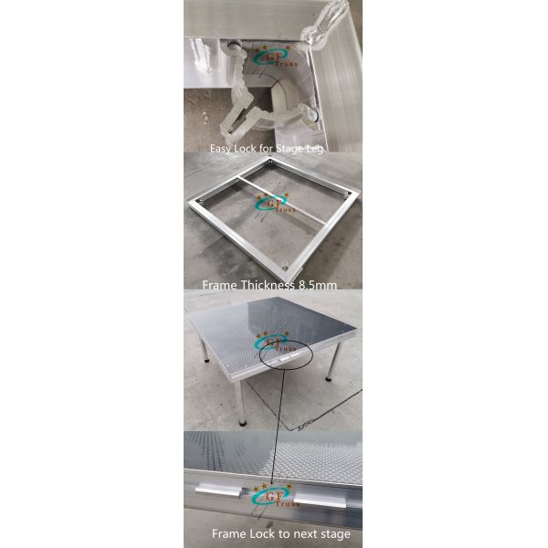 Simple fixed stage,aluminum stage platform with four legs stage