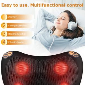 Relaxation Travel Neck Pillow With Massager 60Hz Vibrating Massage Pillow