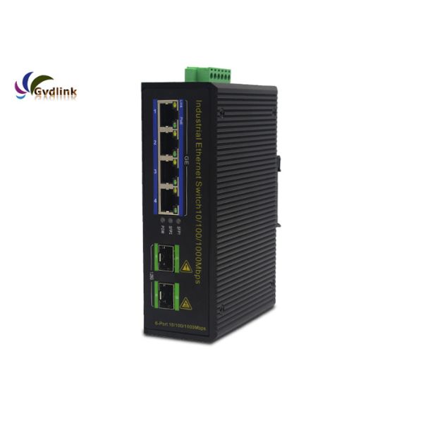 2 Gigabit SFP Slot 4 Port Fiber Optic POE Switch