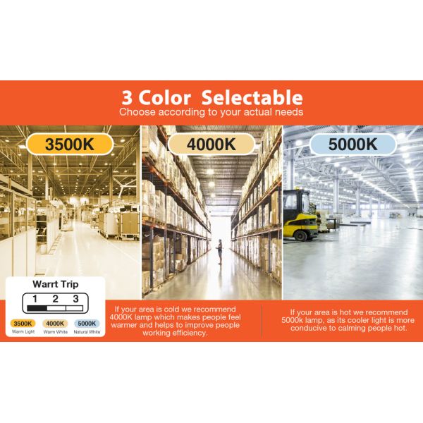 Warehouse Dimmable CCT Adjustable Lights , 200W LED High Bay Lights With Motion Sensor