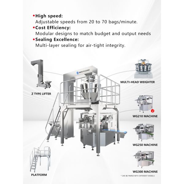 High Speed Snack Food Packaging Machine with Multihead Weigher