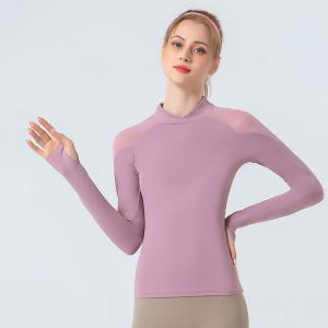 China Women's Equestrian Base Layer Long Sleeve Thumb Hole Horse Riding Shirts Mesh Tops on sale