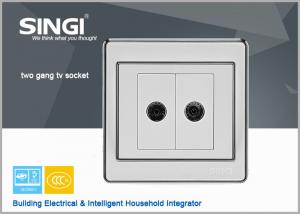 2 gang TV socket    Hot sell one gang wall switch and socket for Brazil market ，colorful electrical wall switch 2 gang