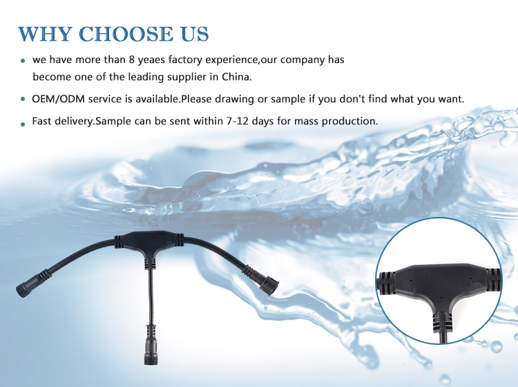 Waterproof Splitter T Led Wire Connectors 3 Way Molded Connector