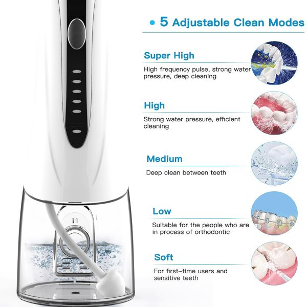 dental Oral Irrigator Water Flosser IPX7 Waterproof Cordless