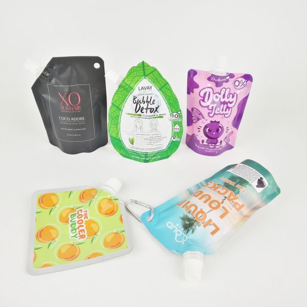 Custom Shampoo Spout Pouch Packaging Cosmetic Spouted Liquid Stand Up Pouches