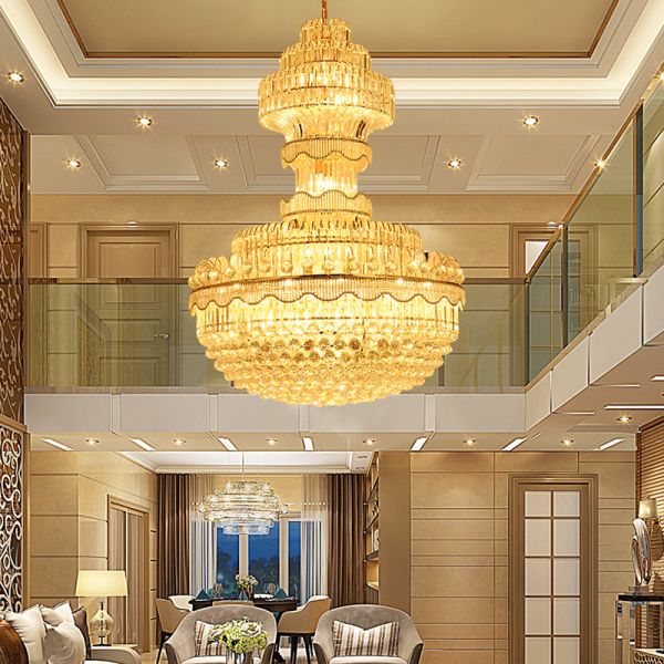 Traditional crystal pendant light large hotel chandelier handmade lamps (WH-NC-07)