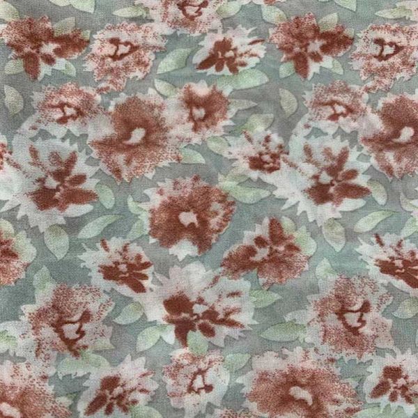 145cm Dress Polyester Viscose Floral Printed Woven Fabrics Muslin Shrink Resistant