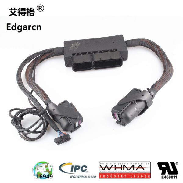 Black Bosch Wiring Harness , Ecu Engine Cable Harness Assembly Iso9001 Approval