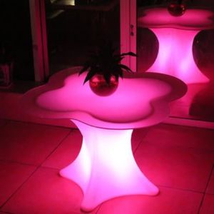 Quality Single Pedestal Illuminated Bar Furniture / Rechargeable LED Bar Table for sale