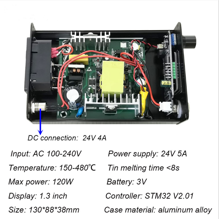 STM32 V3.1S T12 Iron Tips Adjustable Soldering Station 1.3" Display