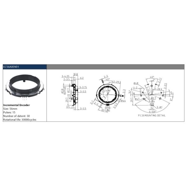 Ec56 Hollow Rotary Encoder Small Appliance Digital Function Control Ultra-Thin Incremental Rotary Encoder