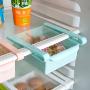 Quality Slide Kitchen Fridge Freezer Refrigerator Space Saver Organizer Storage Box Rack Drawer Holder for sale