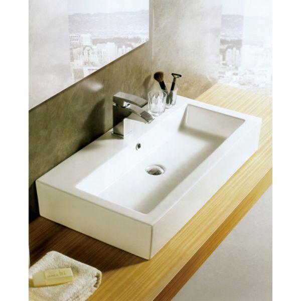 Easy Clean Ceramic Body Art Wash Basins 100 Cm Rectangular Countertop Bathroom Sinks