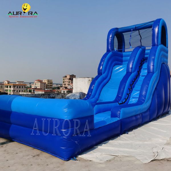 Blue 0.55mm PVC Inflatable Playground Slide For Festival Event