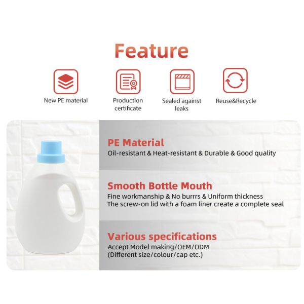 PE Laundry Detergent Bottle With Concentrated Form For Professional Cleaning