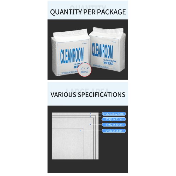 Industrial Lint Free 100% Polyester Cleanroom Wiper For LCD Screen