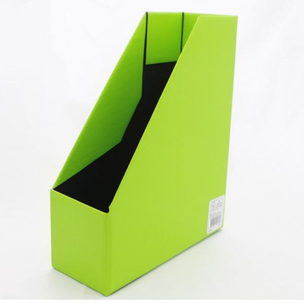 Buy Desktop Collapsible Flat ASTM Corrugated File cardboard magazine holders Organizer Lime at wholesale prices