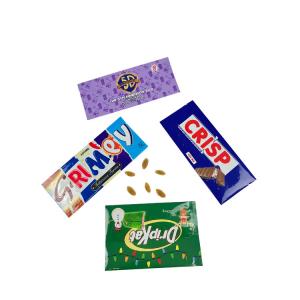 Quality Food Back Side Seal Bag Snack Candy Packaging Chocolate Candy Bar Wrapper Customized Middle Side Seal Candy Bags for sale