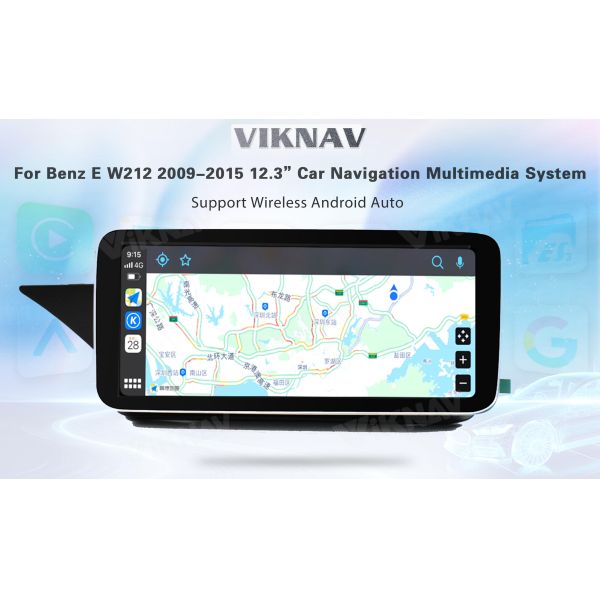 Viknav 12.3Inch Android Car radio With Screen For Mercedes Benz E Class W212 2009-2015 GPS Navigation 2Din Player NTG4.0