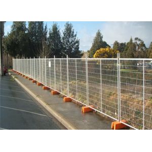 Quality Pre - Galvanized 2400x2100mm Temporary Mesh Fencing , Temporary Site Fencing With Base for sale
