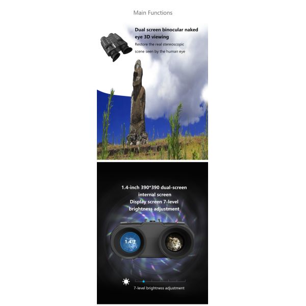 Binocular Infrared Night Vision Camera Naked Eye 3D Viewing Scope For Wildlife