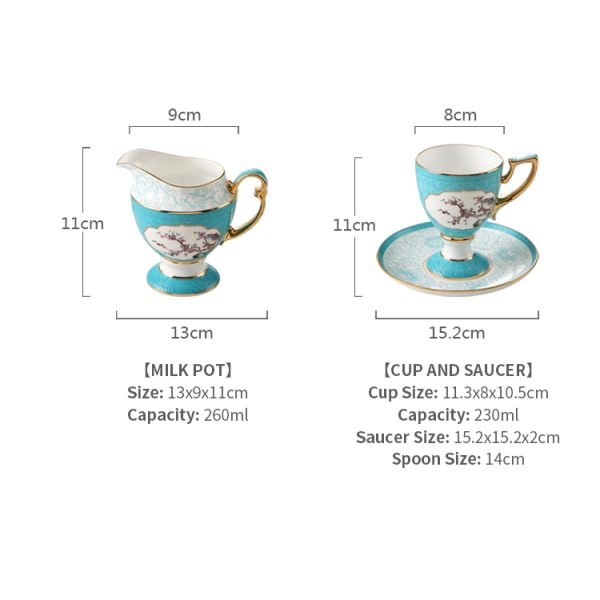 1500ml 24K Matte Bone China Breakfast Set