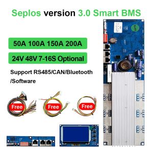 China V3 Deligreen Seplos JK BMS Lifepo4 Li Ion 16S 48v 50A 100A 150A 200A Blue Tooth RS485 CAN BUS Communication Smart BMS on sale