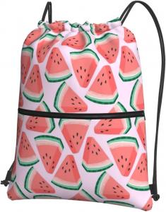 China Watermelon Drawstring Gym Backpack Bag Waterproof For Men Women With Pockets on sale