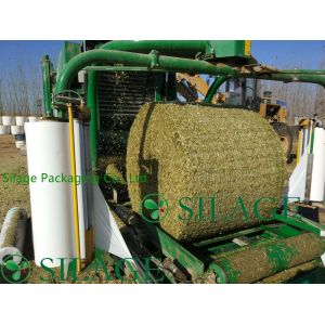 Quality HDPE White Bale Wrap Net With Green Line for sale