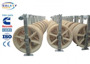 Quality Nylon Wheel Wire Pulling Blocks , 3 Sheave Galvanized Steel Wire Pulling Pulley for sale